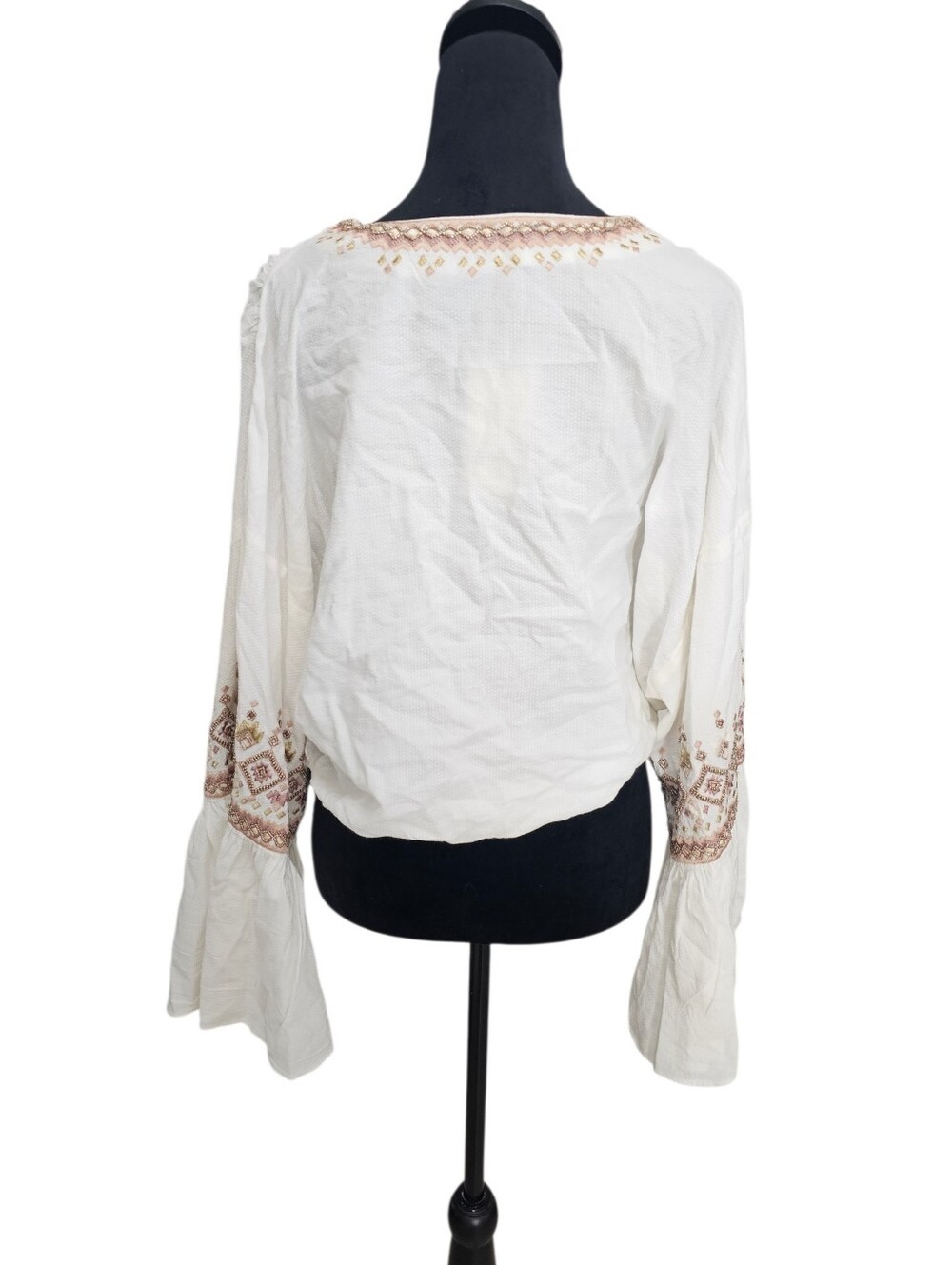 NWT Ramy Brook Madisyn Beaded Embroidered Boho Crop Top Coverup Xl MSRP $245 - Picture 7 of 8